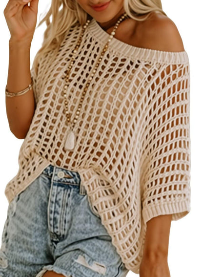 Cora Crochet Top | Lightweight Knit Women's Blouse for Going Out 14