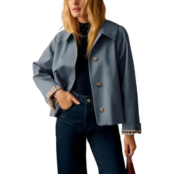 Cora Cropped Trench Coat Women | Windproof, Oversized Fit 11
