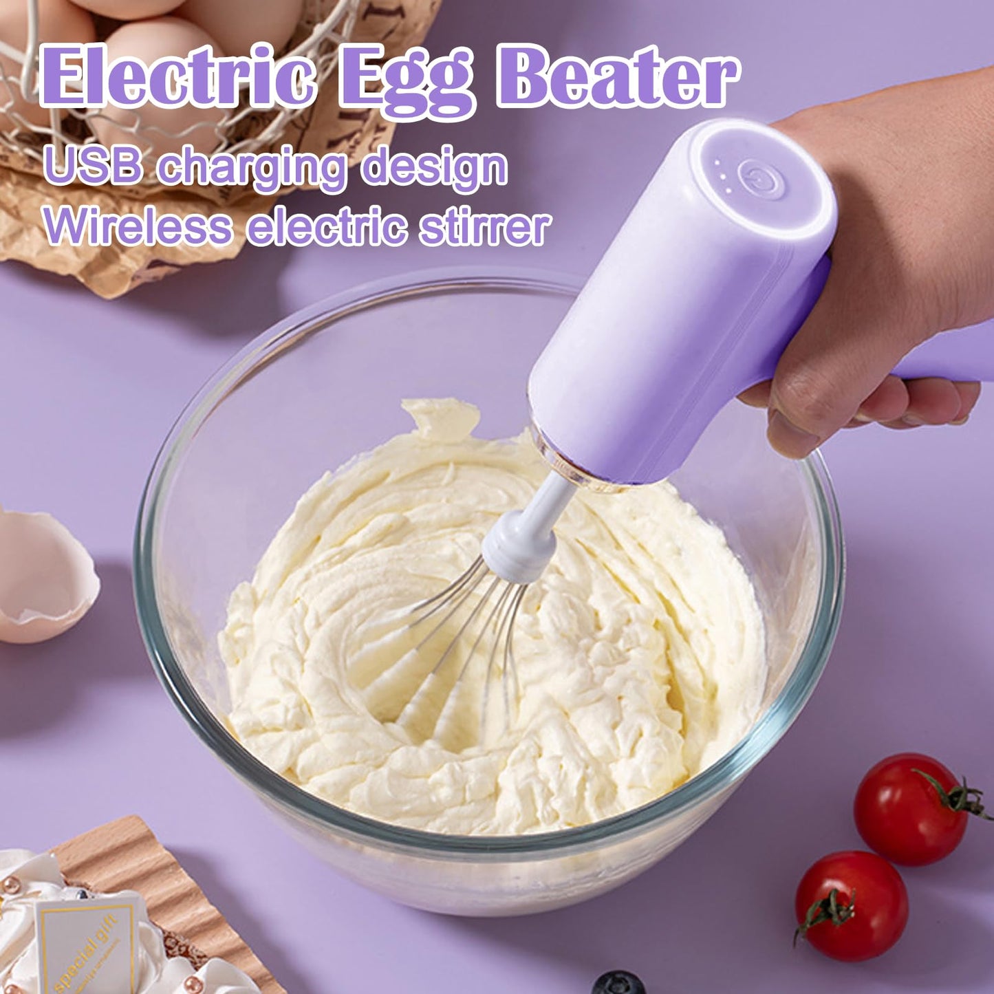 Cora Electric Hand Mixer | Cordless, Ergonomic Design, 3-Speed Settings 1