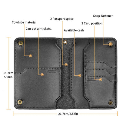 Cora Travel Wallet | Genuine Leather Passport Holder for Men, Compact Design 3