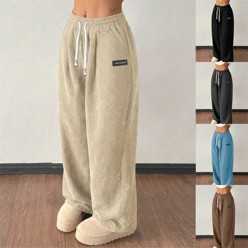 Cora Wide-Leg Pants | Premium Corduroy, Adjustable Drawstring 1