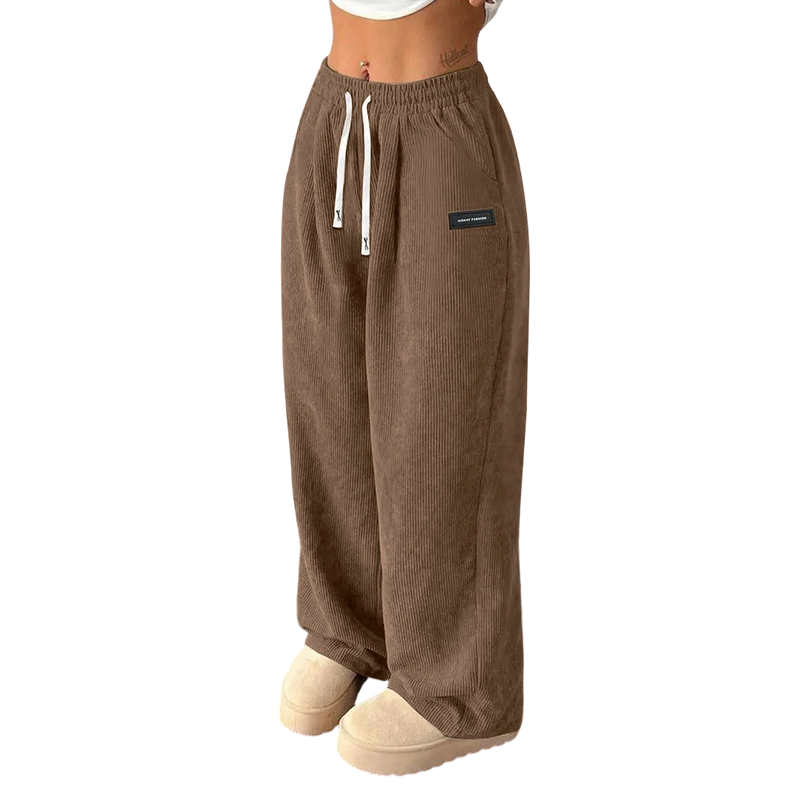 Cora Wide-Leg Pants | Premium Corduroy, Adjustable Drawstring 2