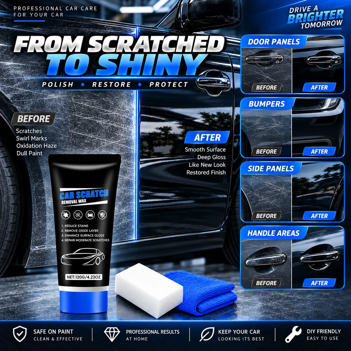 Cresta Car Wax | Scratch Removal Polish for Shallow Paint Imperfections 5