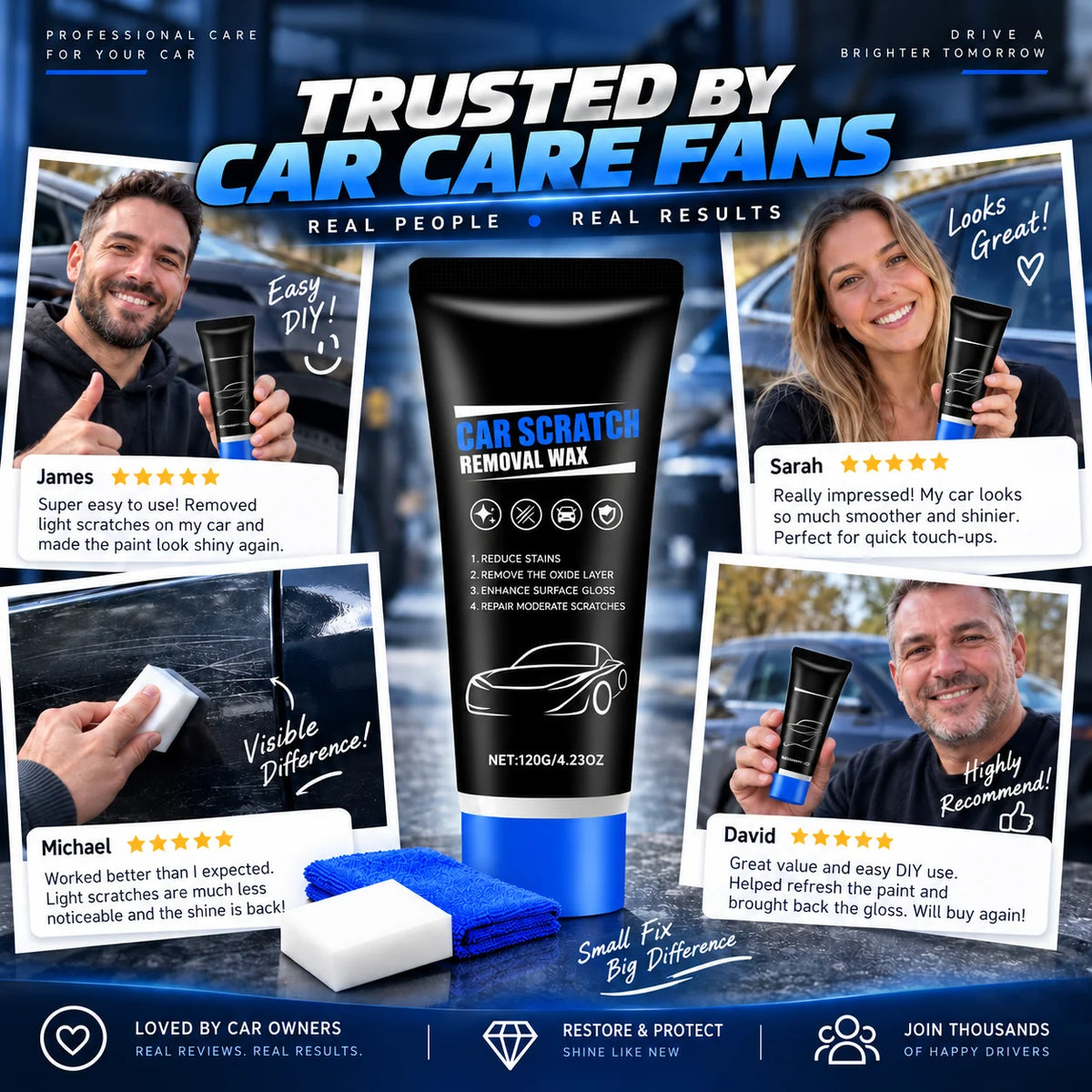 Cresta Car Wax | Scratch Removal Polish for Shallow Paint Imperfections 7