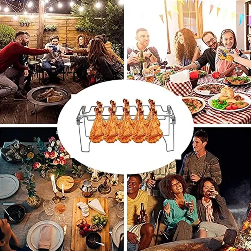 CrispRack Chicken Leg Holder | Food-Grade Stainless Steel, Holds Up to 14 Legs 5