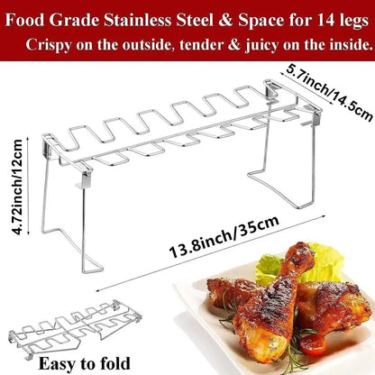 CrispRack Chicken Leg Holder | Food-Grade Stainless Steel, Holds Up to 14 Legs 6