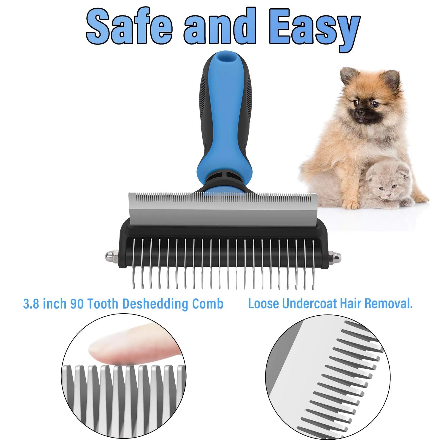 Dapper Dog Brush | 2-in-1 Deshedding and Undercoat Rake for Medium to Large Dogs 2