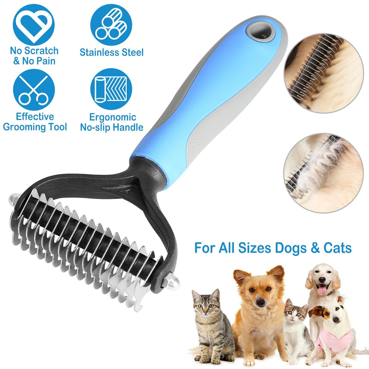 Dapper Dog Brush | 2-in-1 Deshedding and Undercoat Rake for Medium to Large Dogs 7