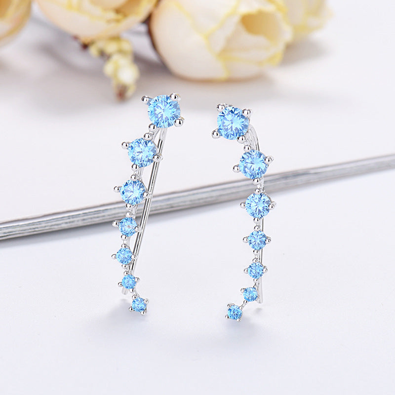 Dazzle Crawler Earrings for Women | Zirconia Stones, Unique Ear Climber Design 7