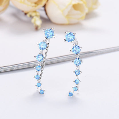 Dazzle Crawler Earrings for Women | Zirconia Stones, Unique Ear Climber Design 7