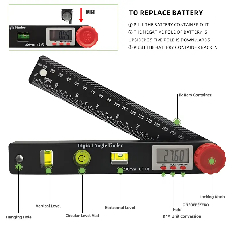 DigiAngle Pro Ruler | 4-in-1 Digital Angle Finder 7