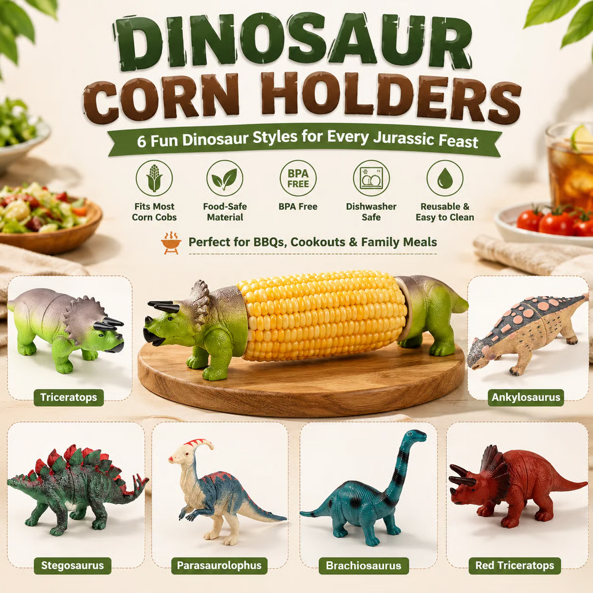 DinoGrip držáky na kukuřici | Nerezové hroty pro kukuřici v klase