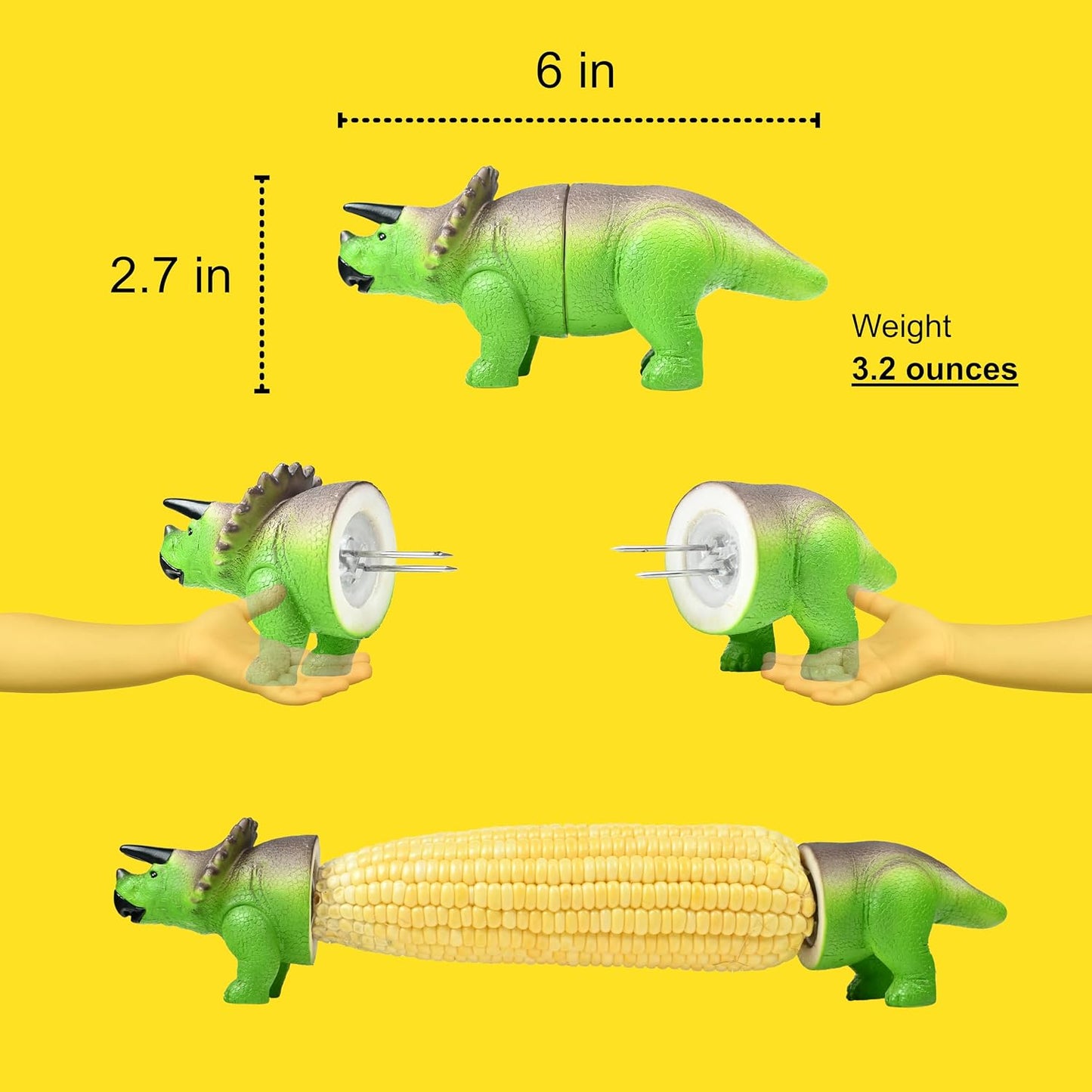 DinoGrip Corn Holders | Stainless Steel Prongs for Corn on the Cob 6