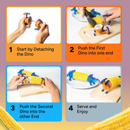 DinoGrip Corn Holders | Stainless Steel Prongs for Corn on the Cob 8
