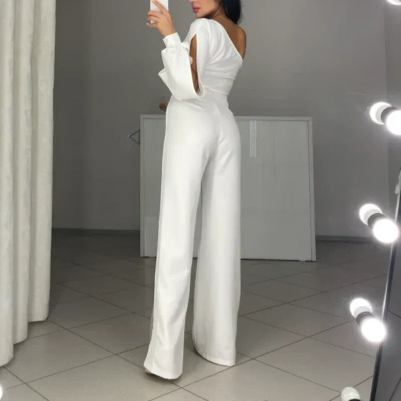 Diva Flair Jumpsuit | Asymmetric One-Shoulder Design 3