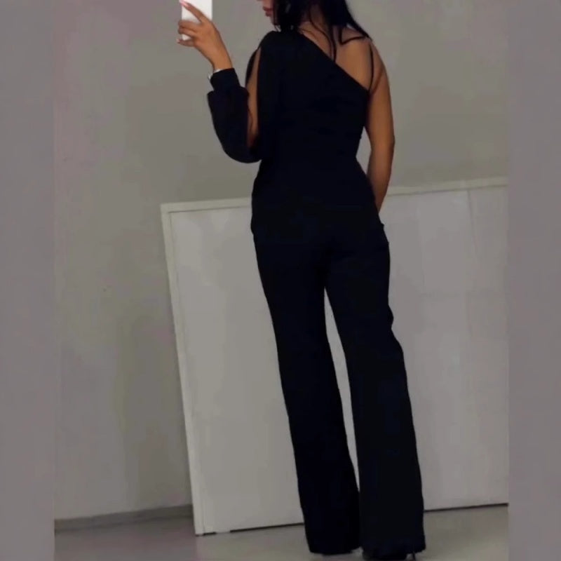 Diva Flair Jumpsuit | Asymmetric One-Shoulder Design 6