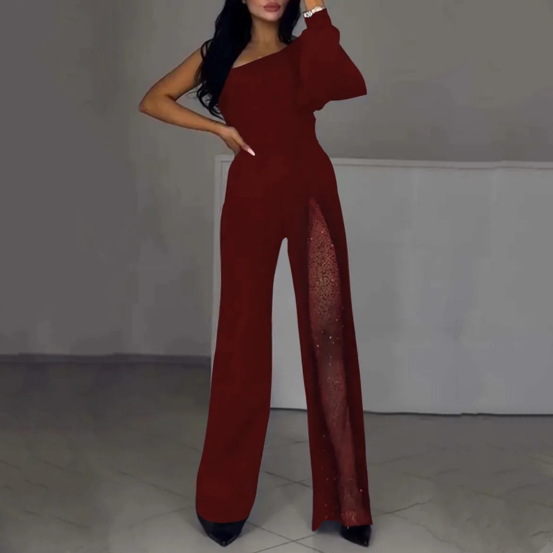 Diva Flair Jumpsuit | Asymmetric One-Shoulder Design 9