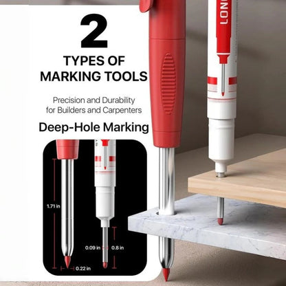 DuraMark Tool Set | Heavy-Duty Carpenter Pencils & Long-Nib Markers 2