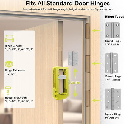 DuraPro Door Hinge Jig | Adjustable Hinge Mortise Template for Router 5