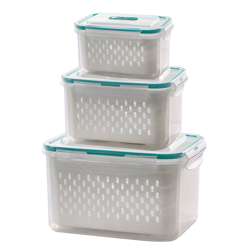 Dura Fresh Food Storage Container | 2-in-1 Draining Design, Airtight & Stackable