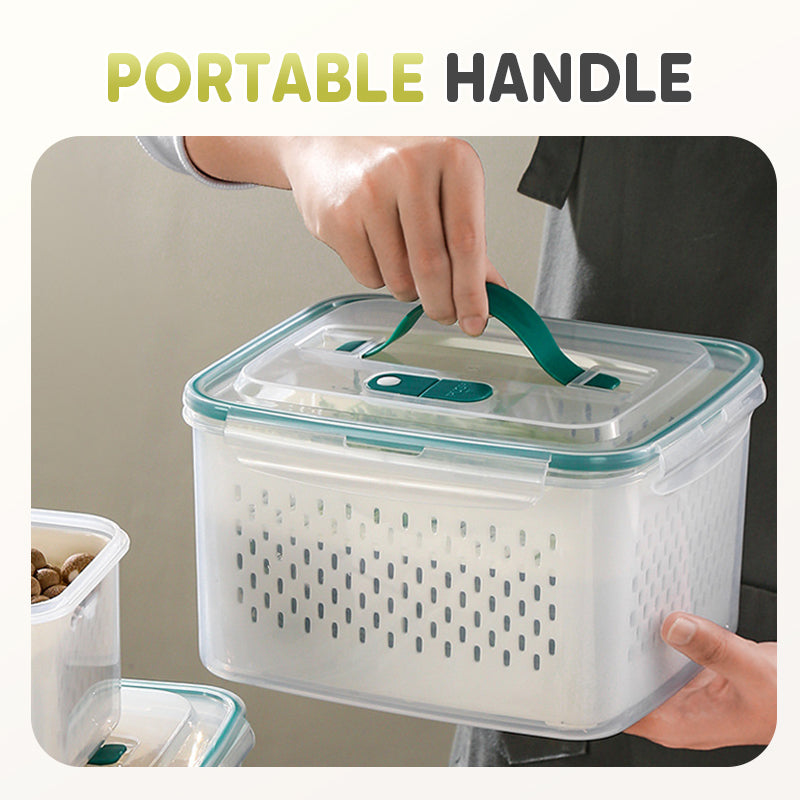 Dura Fresh Food Storage Container | 2-in-1 Draining Design, Airtight & Stackable 5