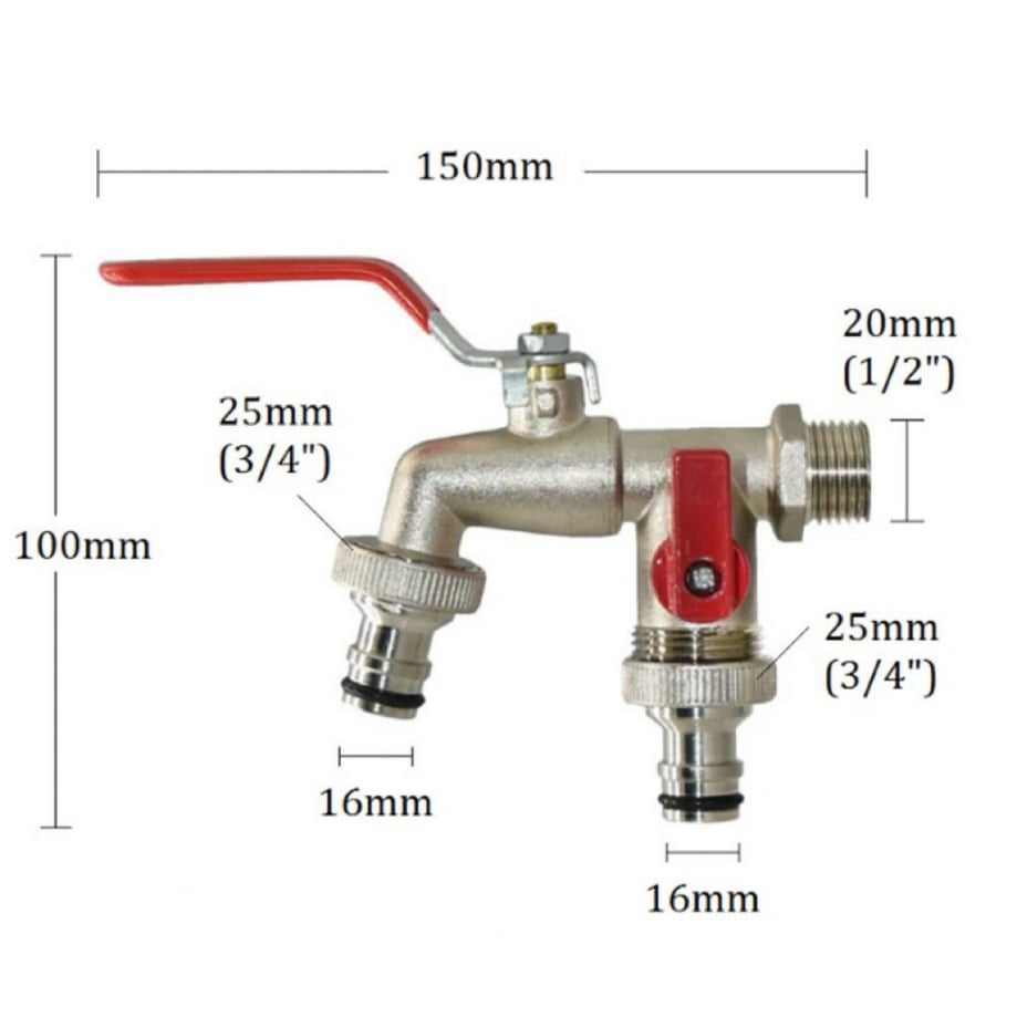 Dura Garden Faucet | Stainless Steel, Double Outlet Hose Bibs 4