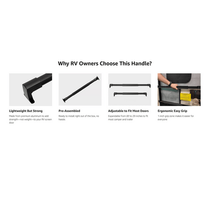 Dura Glide RV Handle | Lightweight Telescopic Aluminum for Screen Doors 4