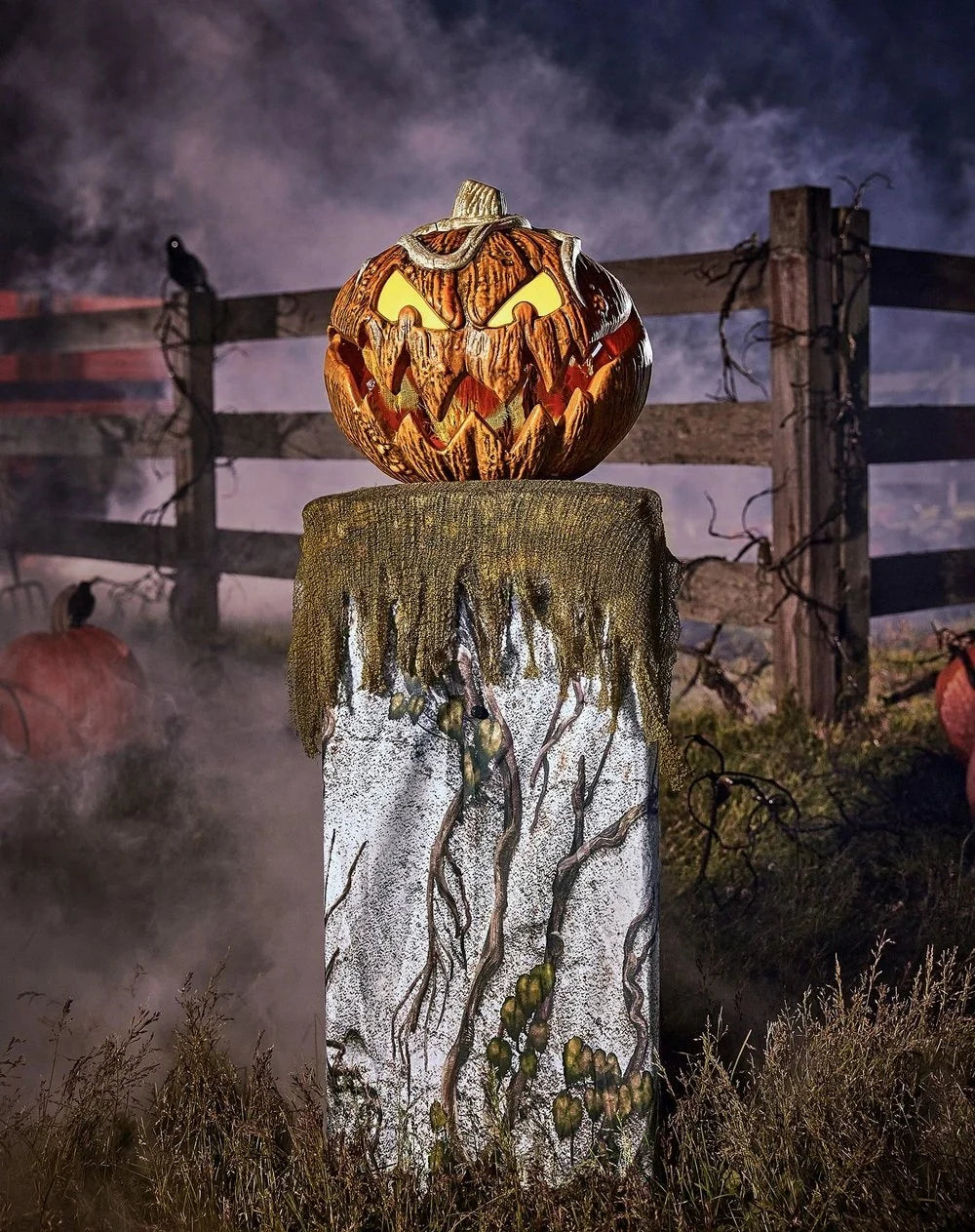 Ebon Halloween Pumpkin Decoration | Animatronic with LED Eyes, 135 cm Tall, Indoor/Outdoor 1