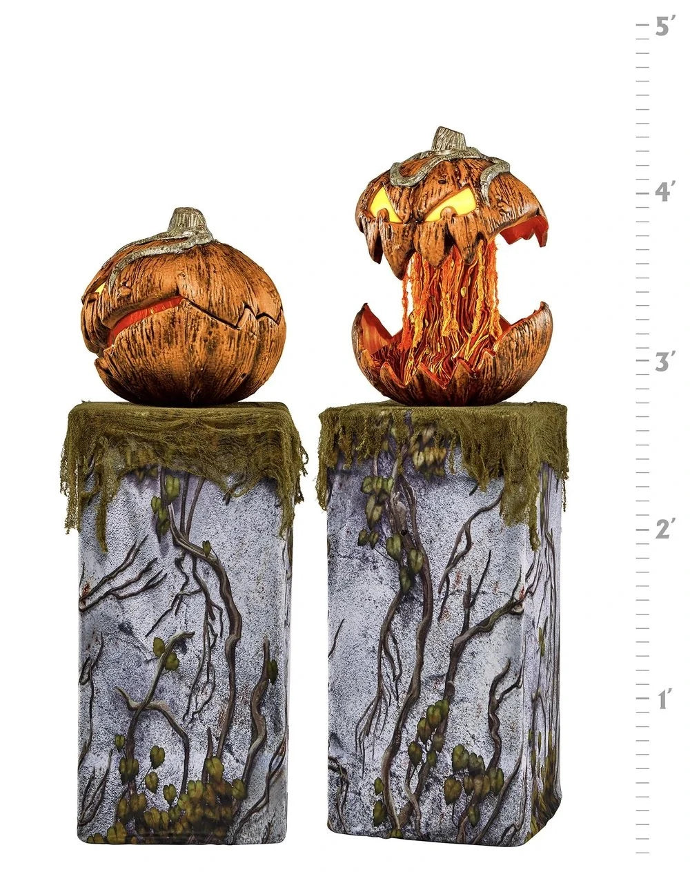 Ebon Halloween Pumpkin Decoration | Animatronic with LED Eyes, 135 cm Tall, Indoor/Outdoor 7