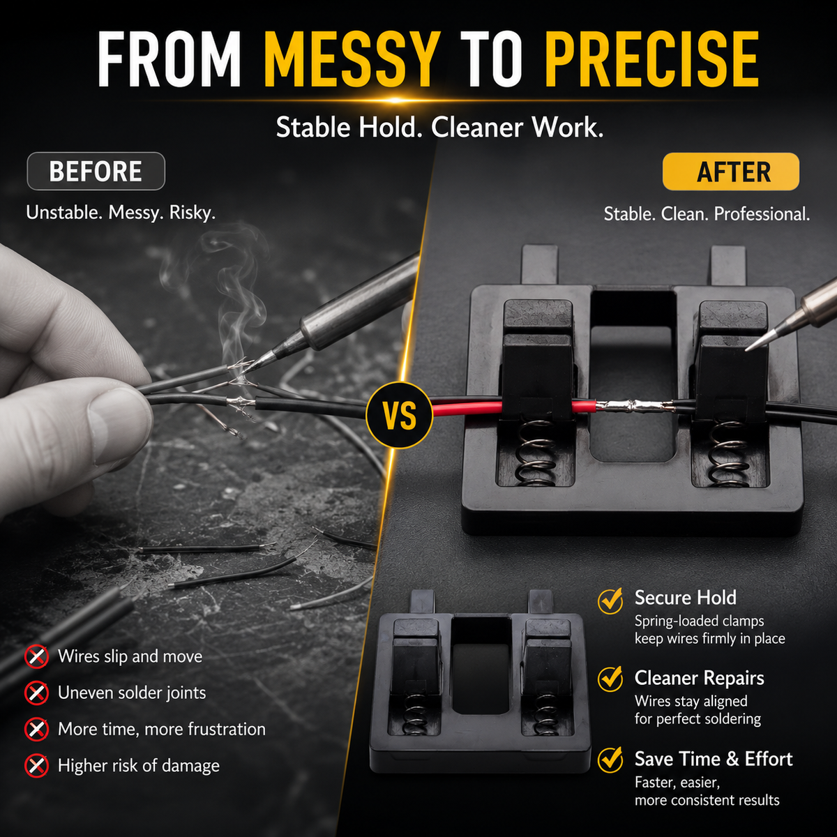 Elexa Soldering Clamp | Durable Plastic Body, Precision Wire Holder 1