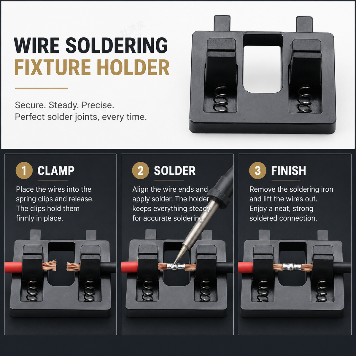 Elexa Soldering Clamp | Durable Plastic Body, Precision Wire Holder 2