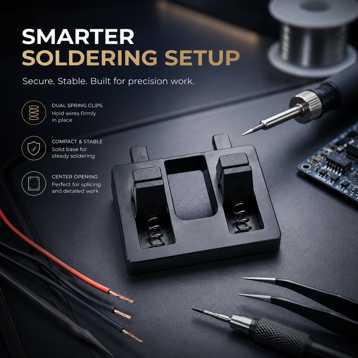 Elexa Soldering Clamp | Durable Plastic Body, Precision Wire Holder 4