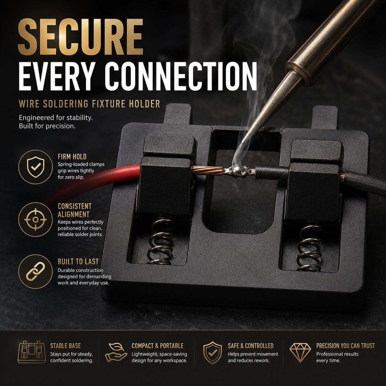 Elexa Soldering Clamp | Durable Plastic Body, Precision Wire Holder 5