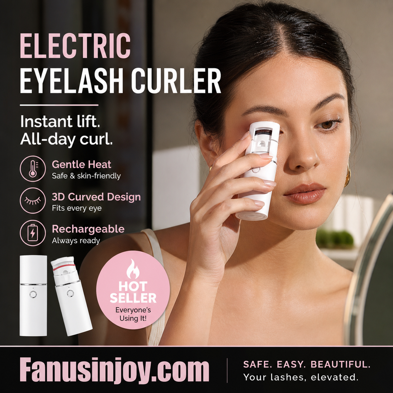 Elyra Heated Eyelash Curler | Rechargeable, Gentle Curling Technology 1