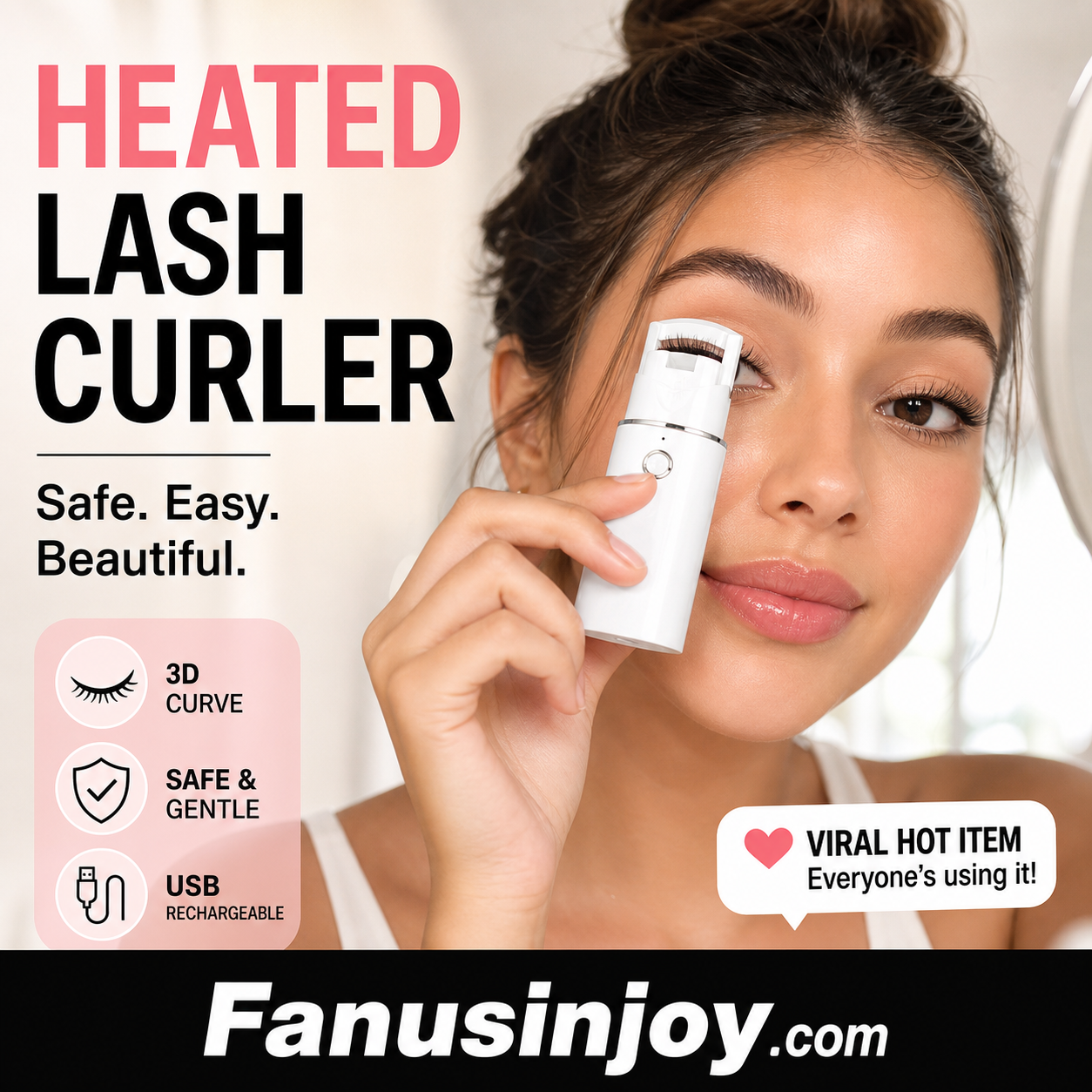 Elyra Heated Eyelash Curler | Rechargeable, Gentle Curling Technology 2