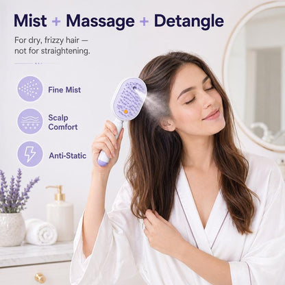 Elysia Electric Hair Brush | Dual-Action Spray & Scalp Massager 3