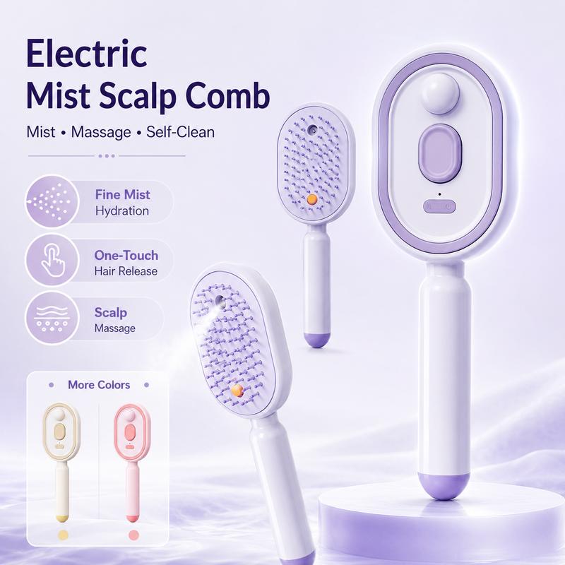 Elysia Electric Hair Brush | Dual-Action Spray & Scalp Massager 4