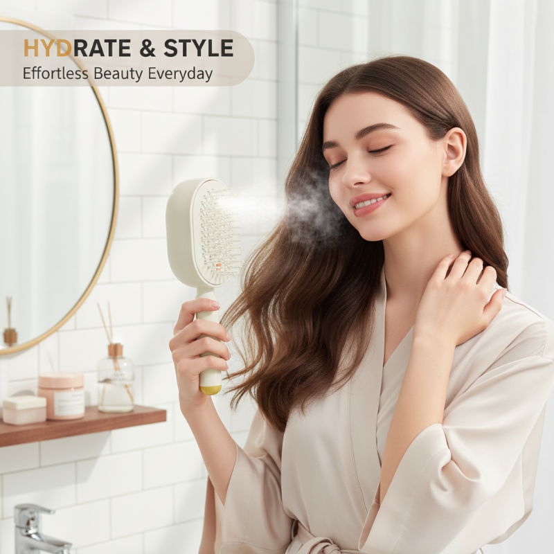 Elysia Electric Hair Brush | Dual-Action Spray & Scalp Massager 6