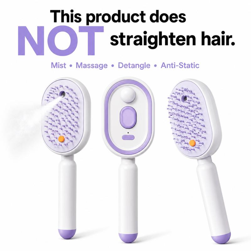 Elysia Electric Hair Brush | Dual-Action Spray & Scalp Massager 8