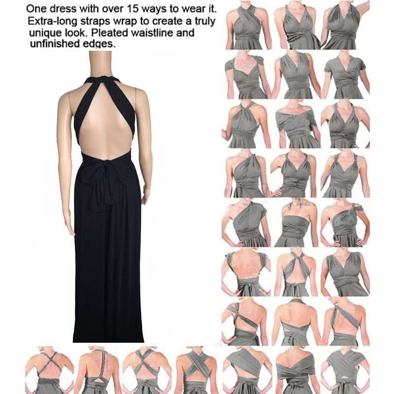 Elysia Maxi Dress | Convertible Black Maxi, Multi-Way Style for Women 4