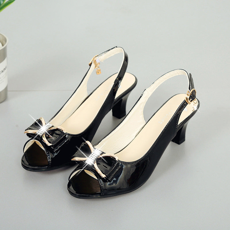 Elysia Slingback Sandals | Elegant Bow Decoration, Comfortable Mid-Heel 0