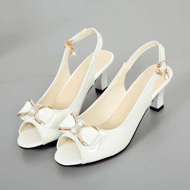 Elysia Slingback Sandals | Elegant Bow Decoration, Comfortable Mid-Heel 10