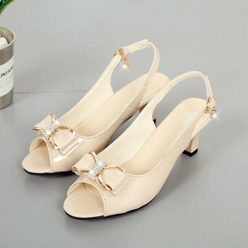 Elysia Slingback Sandals | Elegant Bow Decoration, Comfortable Mid-Heel 9