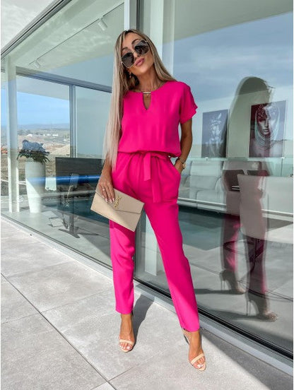 Elysia White Jumpsuit | V-Neckline, Elegant Fit for Women 1