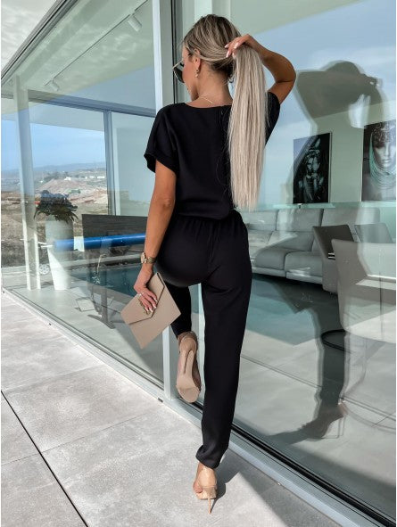 Elysia White Jumpsuit | V-Neckline, Elegant Fit for Women 2