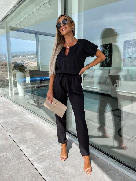 Elysia White Jumpsuit | V-Neckline, Elegant Fit for Women 3
