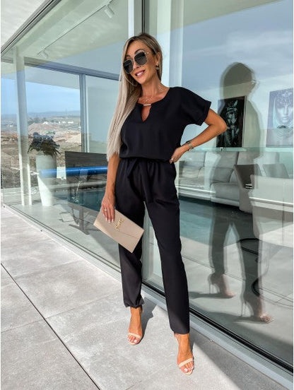 Elysia White Jumpsuit | V-Neckline, Elegant Fit for Women 9