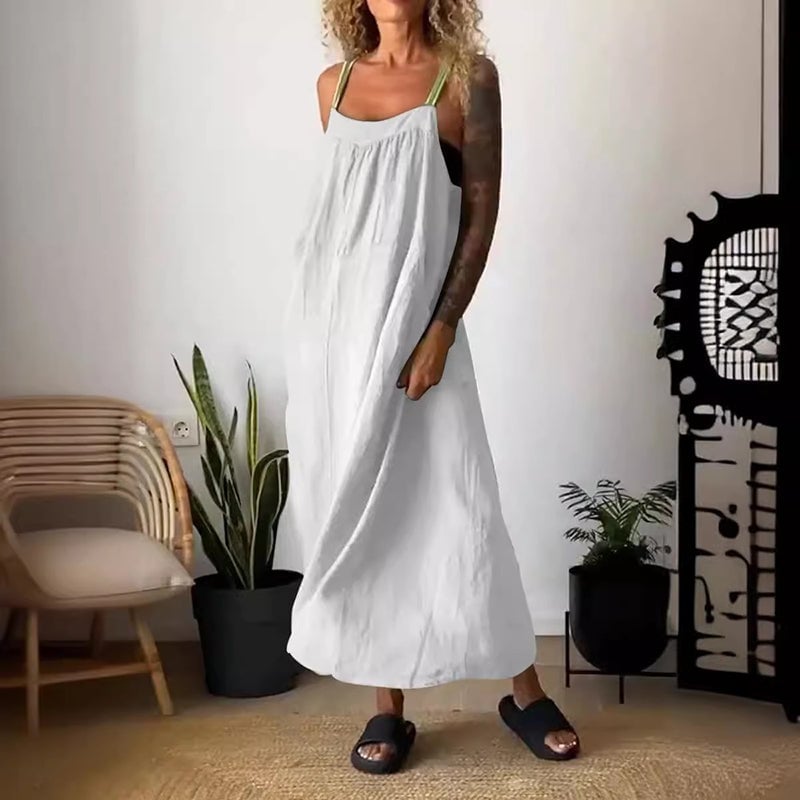 Elysia Women's Dress | Breathable Cotton Linen, Minimalist Design, Plus Size Available 12