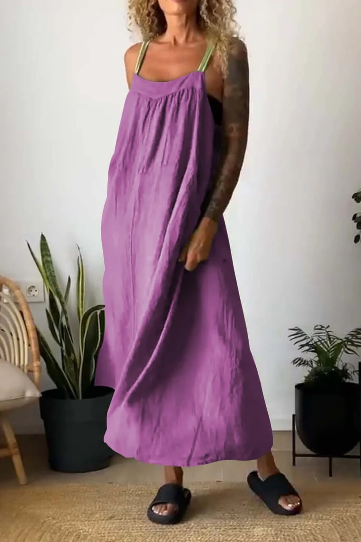 Elysia Women's Dress | Breathable Cotton Linen, Minimalist Design, Plus Size Available 3