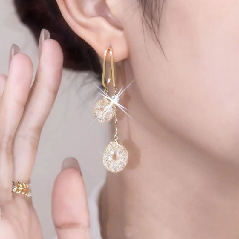 Elysian Crystal Tassel Earrings | Hypoallergenic 925 Silver 5